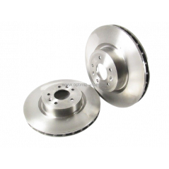 Pair of blank high-carbon Group N front brake discs with thermal processing for Clio 3 RS and Mégane 2 RS.