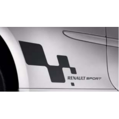 Lot de 2 Stickers damier RS Renault Sport noir ou gris