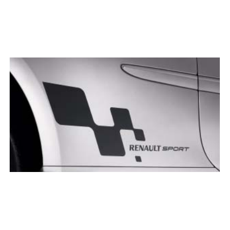 Lot de 2 Stickers damier RS Renault Sport noir ou gris