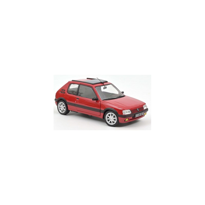 Miniature Norev 1/18 Peugeot 205 GTI 1.9 Rouge Jante PTS