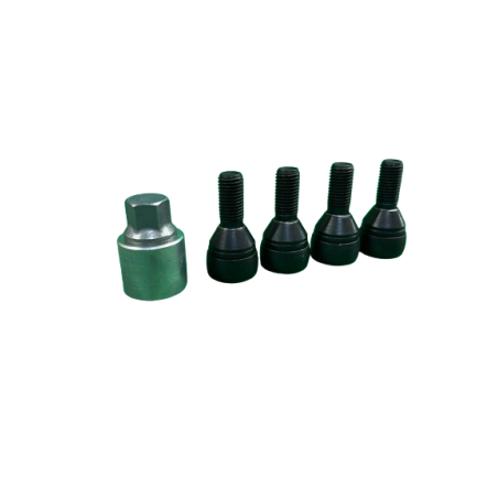 Jeu de vis de roue noires antivol