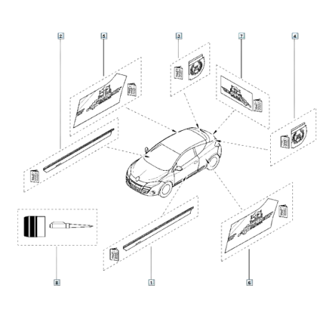 copy of Sticker Aile Arrière Droit Mégane 3 RS REDBULL RB8