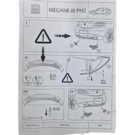 Rajout pare-choc arrière Renault Megane 3 Phase 2