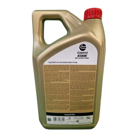 Huile Castrol EDGE 0w40 RN17RSA - Renault Clio 4 RS, Megane 4 RS, Alpine A110