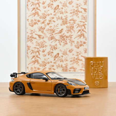Miniature Porsche Cayman GT4 RS 2023 WEISSACH PACKAGE BAHAMA Yellow 1/18 - Norev