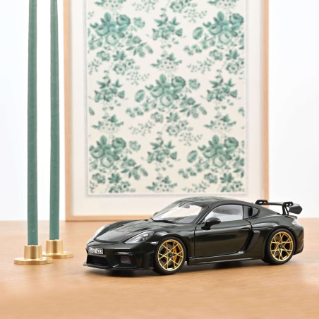 Miniature Porsche Cayman GT4 RS 2023 WEISSACH PACKAGE Brewster Green 1/18 - Norev