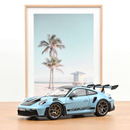 Norev 1/18 Miniature Porsche 992 GT3 RS Weissach Package Gulf Blue