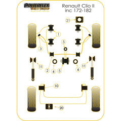 Butées Arrières Powerflex Black Series - Renault Clio 2 / 3 RS