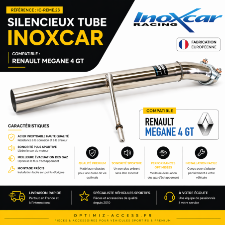 Silencieux Tube Inoxcar Megane 4 GT Échappement Inox