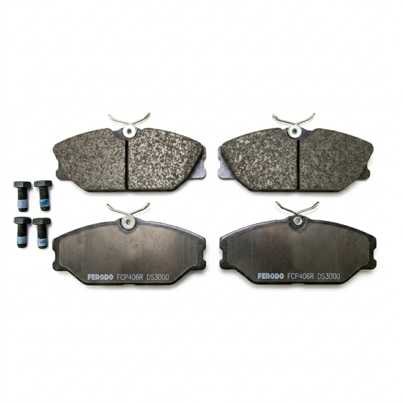 FERODO DS3000 high-performance front racing brake pads for Renault Clio 2 RS, FCP406R. FERODO DS3000 high-performance front racing brake pads for Renault Clio 2 RS, FCP406R.