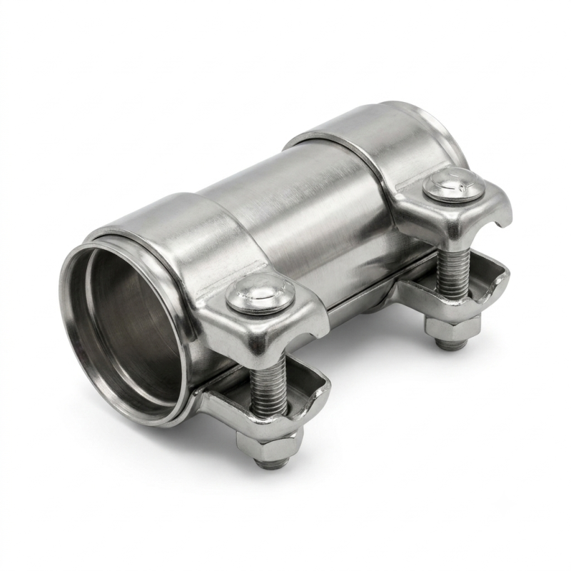 Manchon de raccordement droit en acier zingué pour tube d'échappement de diamètre extérieur 50 mm. Manchon de raccordement droit en acier zingué pour tube d'échappement de diamètre extérieur 50 mm.