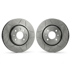 Paire de disques de frein avant ventilés et rainurés Brembo MAX pour Renault Clio 2 RS et Twingo 2 RS.