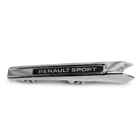 Monogramme latéral chromé et noir RENAULTSPORT d'origine pour extracteur d'aile avant gauche Megane 4 RS.
