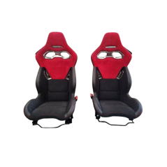 OEM Alpine A110 seats in Seismic Red Leather Alcantara ref 870006492Y 870505498S.