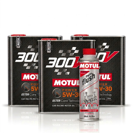 6L Motul 300V Power 5W30 Oil Kit + Engine Flush